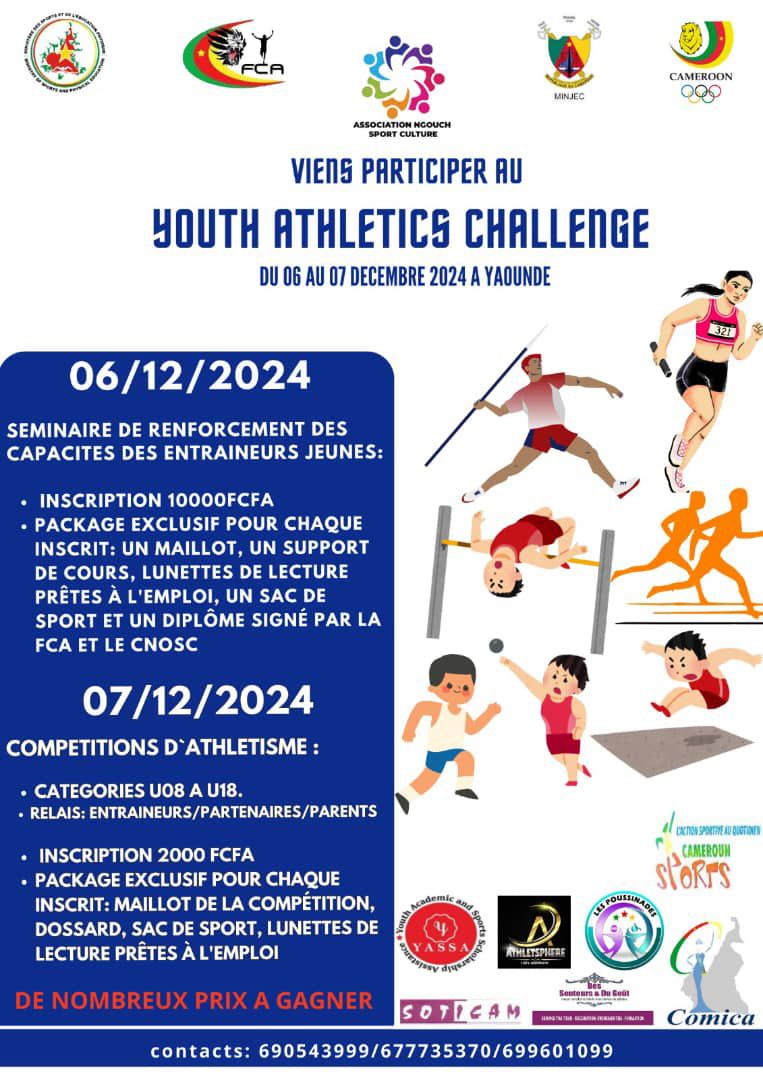 ATHLḖTISME : PLACE AU YOUTH ATHLETICS CHALLENGE