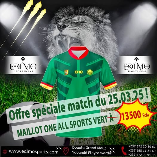 CAMEROUN VS LIBYE : EDIMO SPORTSWEAR DANS LE MATCH