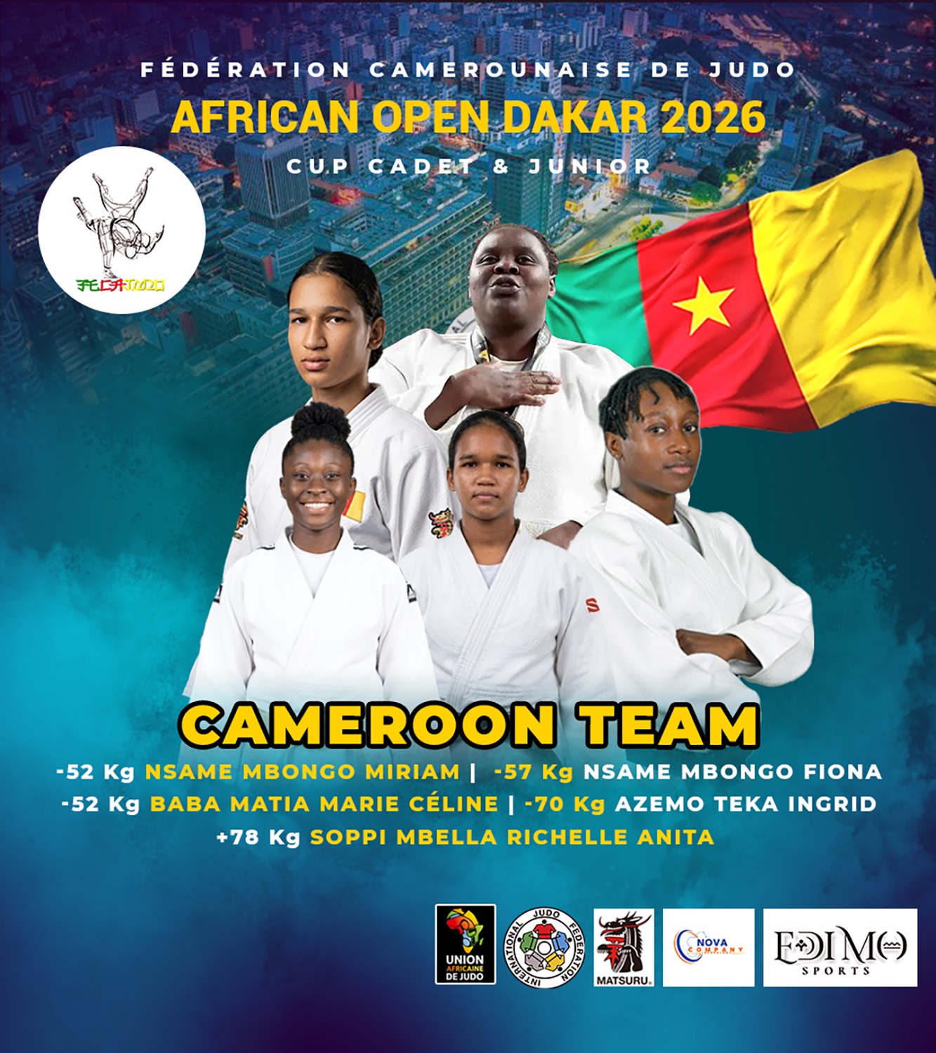 AFRICAN OPEN JUDO/DAKAR : LE CAMEROUN AFFICHE SES AMBITIONS