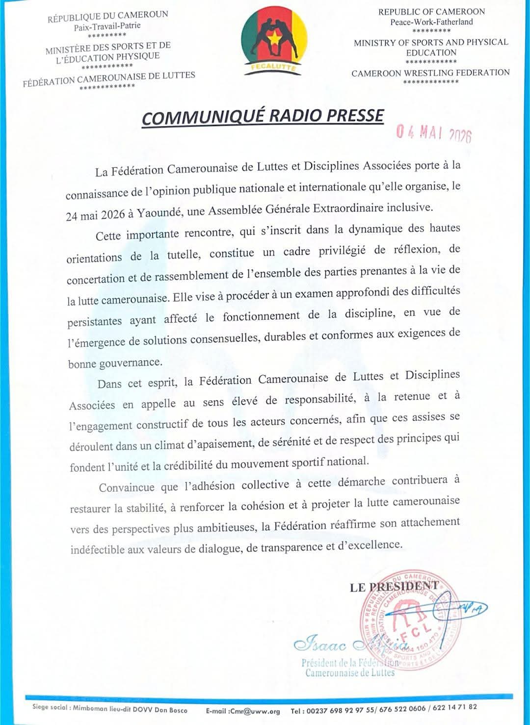 LUTTES : VERS UNE UNION SACRÉE POUR SORTIR DE CRISE AU CAMEROUN  